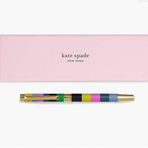 kate spade enchanted stripe pink blue yellow green pen nwt